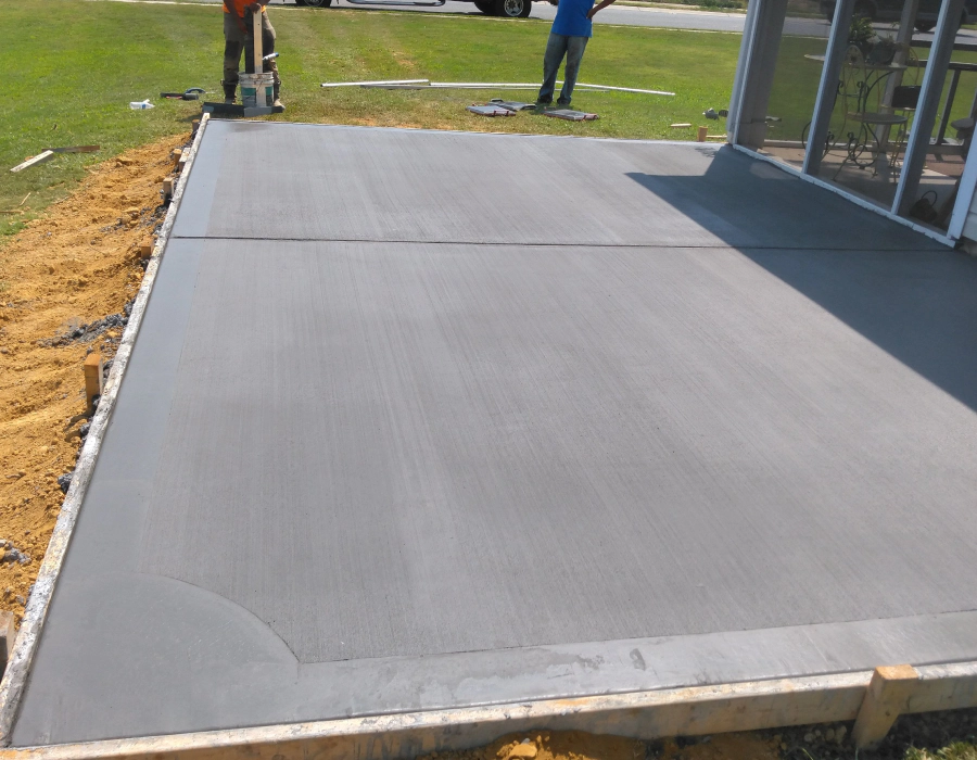 concrete patio installed